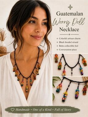Vintage Guatemalan Worry Doll Necklace